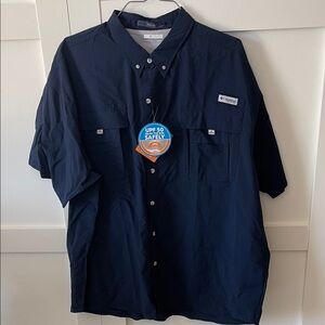 Columbia Men's Dark Blue Button Down Shirt